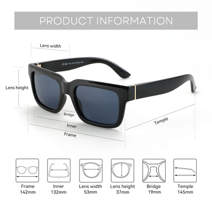 ZENOTTIC 2026 New Fashion Square Polarized Sunglasses Women Men UV400 Protection Shade Rectangle Sun Glasses