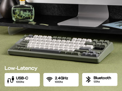 EPOMAKER RT85 75% ANSI US Layout Creamy Gasket Wired/BT/2.4Ghz Wireless Mechanical Keyboard with Joystick & DIY Screen 8000mAh