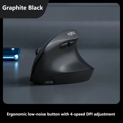 Inphic X9 PRO függőleges vezeték nélküli egér Type-C gyorstöltéssel, ergonomikus, halk irodai egér laptophoz, PC-hez, számítógéphez és gaminghez