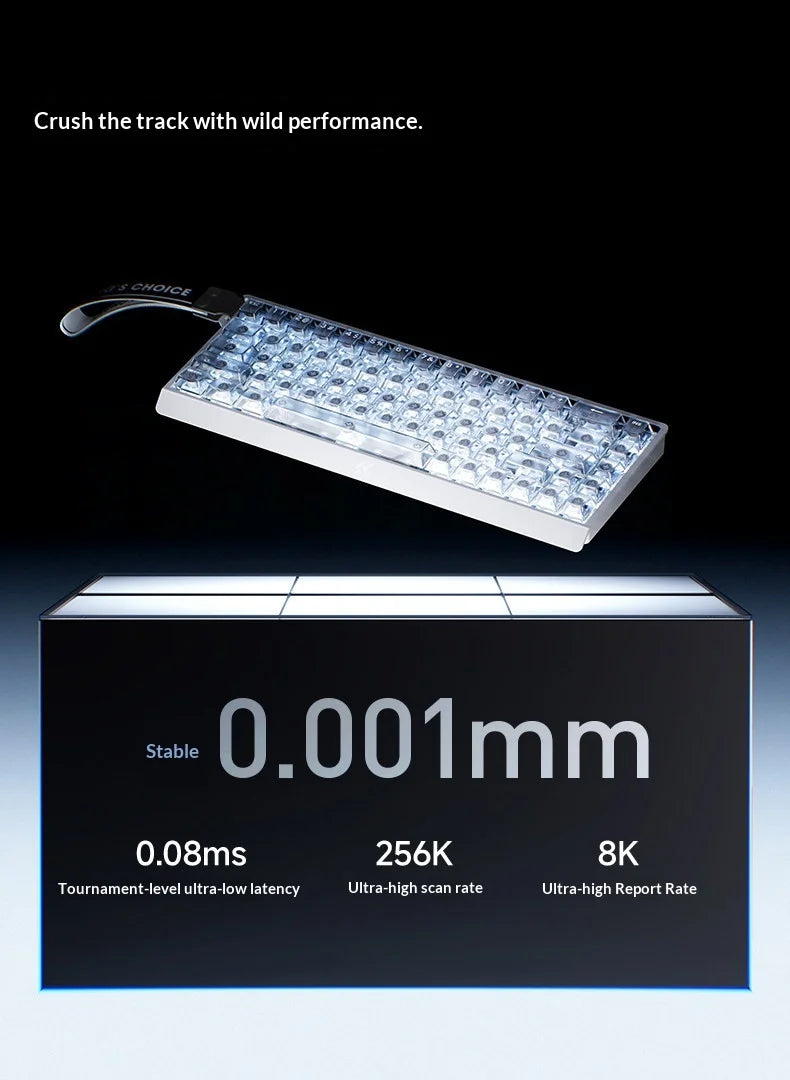 MCHOSE ACE 60 Pro ACE68 V2 Customized Magnetic Axis Gaming Mechanical Keyboard Wired Hot Swap 0.08ms 0.001mmRT 8KHz 256K SOCD/RS