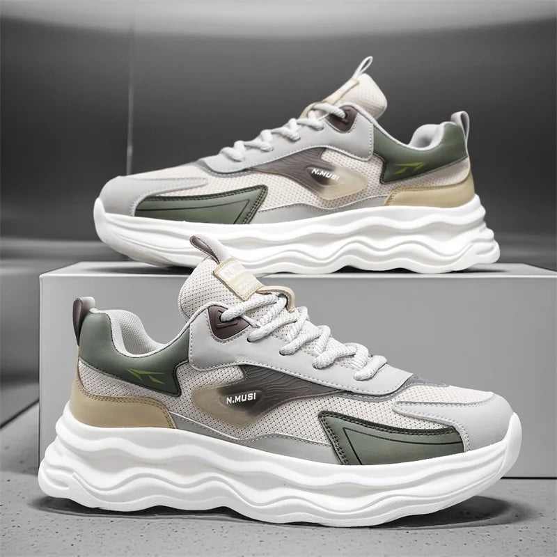 High Quality Casual Leather Shoes for Men 2026 New Autumn Lightweight Outdoor Shoes Fashion Thick Bottom Antiskid Walking Shoes