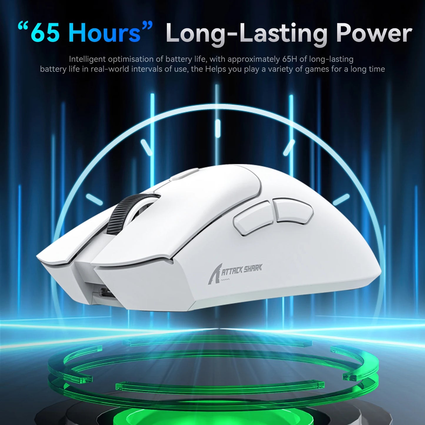 Attack Shark R1 Tri-Mode 2.4g-BT-Wired, PAW3311 18000DPI, 59g Lightweight Gaming Mouse