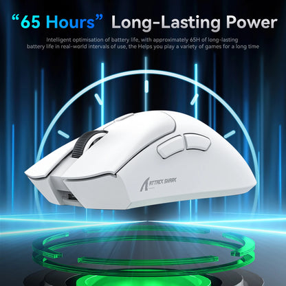 Attack Shark R1 Tri-Mode 2.4g-BT-Wired, PAW3311 18000DPI, 59g Lightweight Gaming Mouse