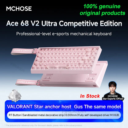MCHOSE ACE 60 Pro ACE68 V2 Customized Magnetic Axis Gaming Mechanical Keyboard Wired Hot Swap 0.08ms 0.001mmRT 8KHz 256K SOCD/RS
