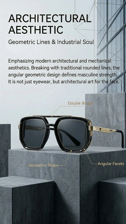Polarized Square Sunglasses Men 2026 Luxury Vintage Double Bridge Gradient Lens Driving Shades Retro Flat Top Sun Glasses Male