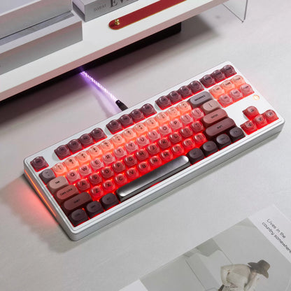 HOA Two-color Semi Matte Lipstick Keycap Kit with 130 Keycaps Compatible with 61/75/87/104/108 Mechanical Keyboards