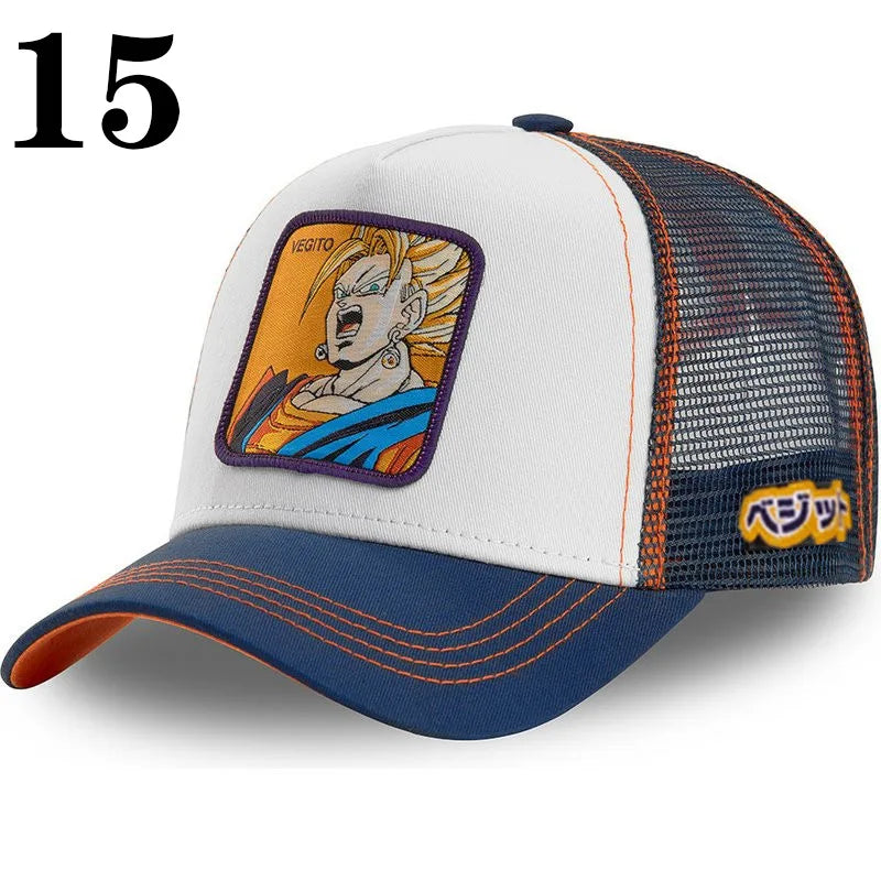 Dragon Ball Anime Character Printed Baseball Cap For Men And Women Hip Hop Hat Truck Driver Mesh Hat Summer Outdoor Sunshade
