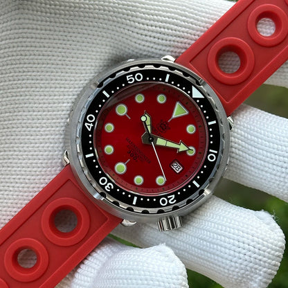 STEELDIVE Popular SD1975 47.5MM Case Red Dial 300M Waterproof AR Sapphire Glass Tuna Dive Men's NH35 Automatic Watches for You