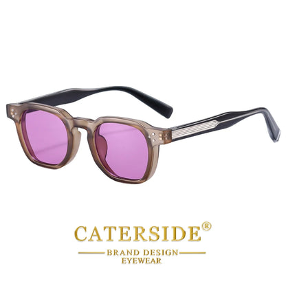 CATERSIDE New Vintage Men's Sunglasses High-Quality Square Sun Glasses Women's Outdoor Travel Beach Summer Fashion Glasses Uv400