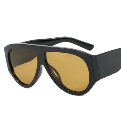 Oversized Pilot Sunglasses Women Fashion 2026 Luxury Big Frame One Piece Gradient Sunglasses Retro Classic Thick Shades