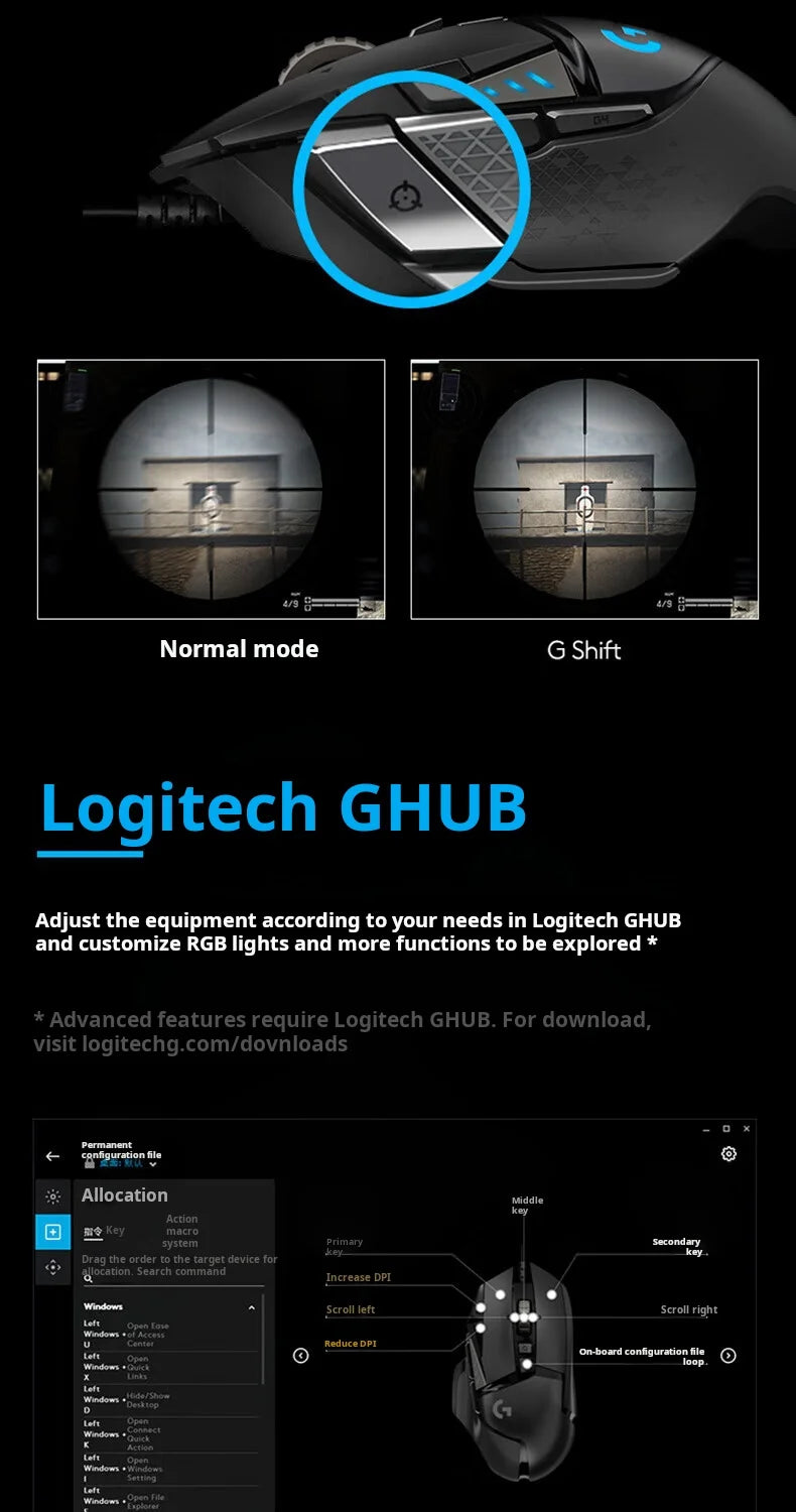 Logitech G502 HERO Cable Game Mouse E-Sports Chicken Dinner Mechanical Mouse RGB Light Can Be Balanced for Chicken Dinner Macro Program