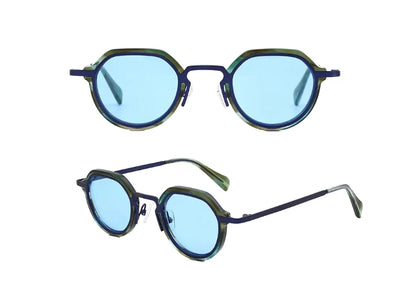 ChicOptix Fashionable Retro Acetate and Metal Sunglasses Unisex Luxury Brand Designer Style UV400 UV Protection Outdoor Casual