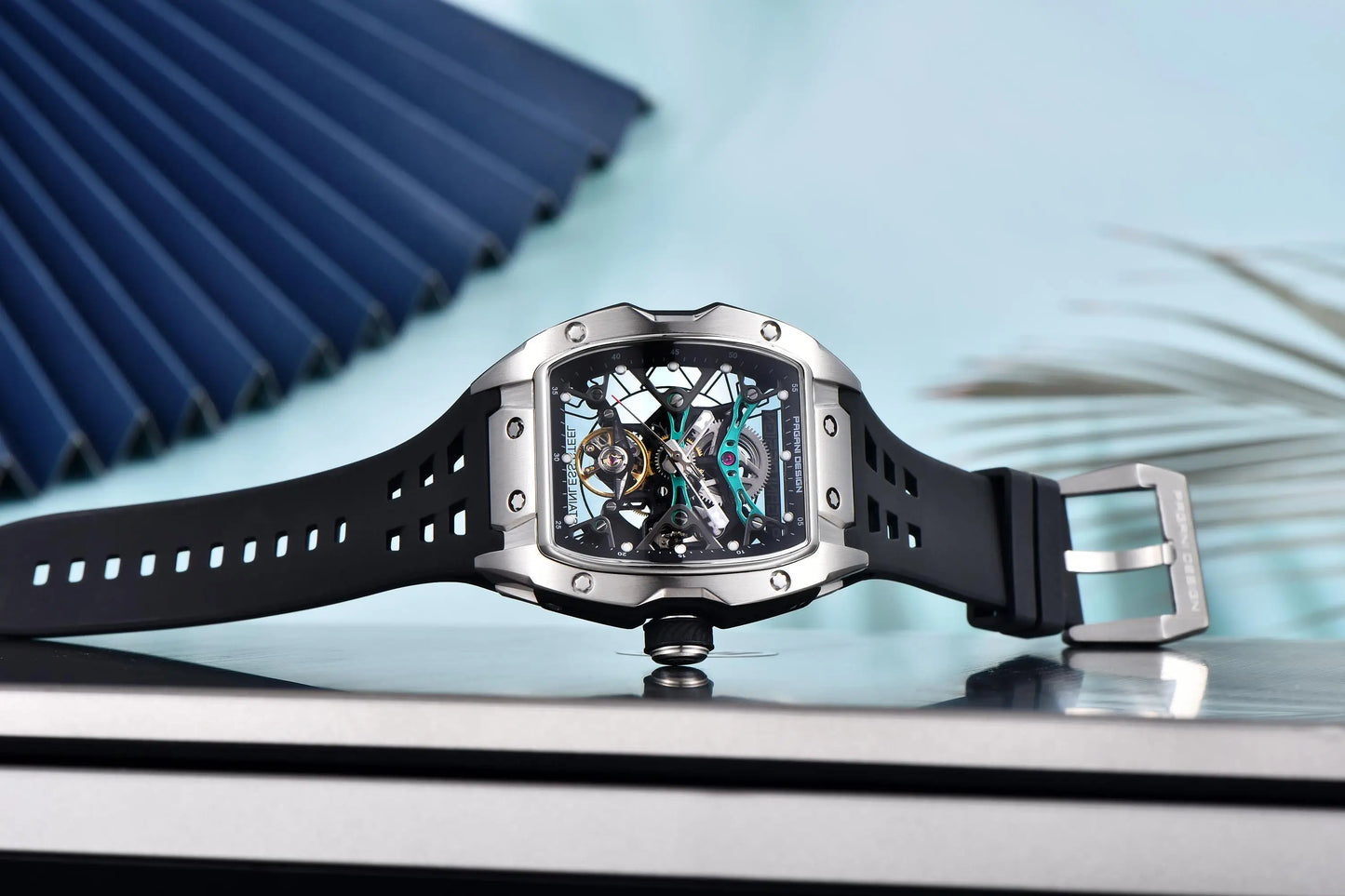 NEW PAGANI DESIGN PDYS018 Automatic Mechanical Wristwatch Fashion Casual Skeleton Sapphire Stainless Steel Watch for Men