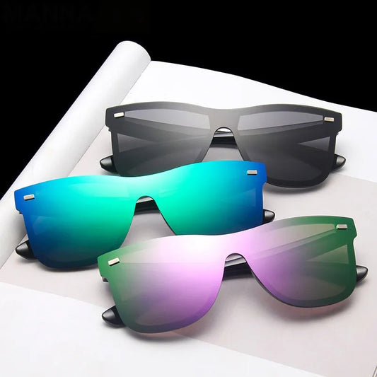 Luxury OverSized Glasses Women Anti-Reflective Mirror Sunglasses Square Plastic Eyeglasses
