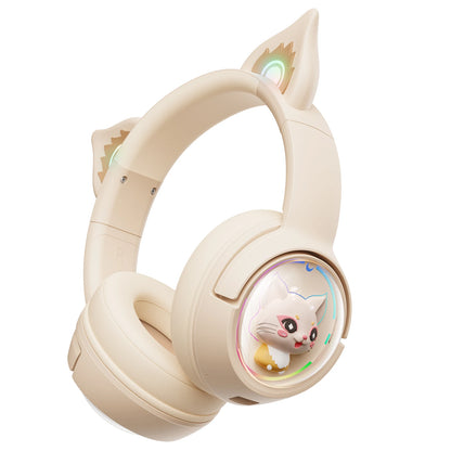 ONIKUMA B5 Wireless Gaming Headset with Cat Ears, Surround Sound Over-Ear Headphones with Microphone for PC, Laptop & Gaming