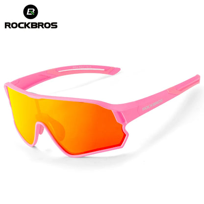 ROCKBROS Children's Cycling Glasses Polarized Photochromic Lens Children Bicycle Glasses Non-Slip Rubber Temple Arm Bike Glasses