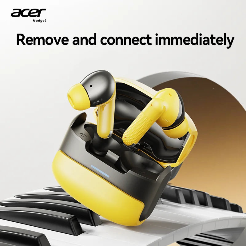 Acer OHR548 Wireless Bluetooth Headphones with ANC, Stereo Sound, Low Latency Gaming Earbuds, Bluetooth In-Ear Headphones with Charging Case