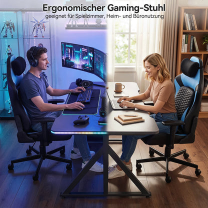 Devoko Gaming chair with 6-35 ° adjustable lumbar support, thickened and wide seat cushion, ergonomic desk chair