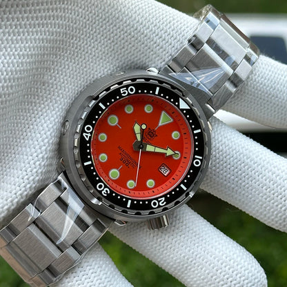 STEELDIVE Popular SD1975 47.5MM Case Red Dial 300M Waterproof AR Sapphire Glass Tuna Dive Men's NH35 Automatic Watches for You