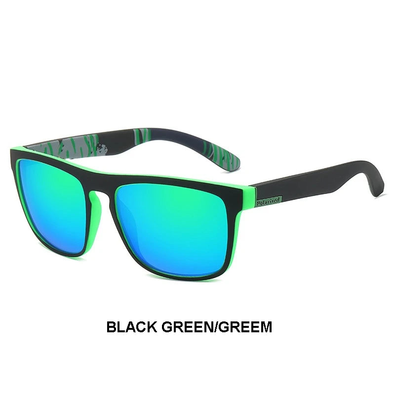 Black Polarized Square Sunglasses Men Women Fashion Classic Driving Shades for Outdoor Sports Cycling Travel Fishing Eyewears