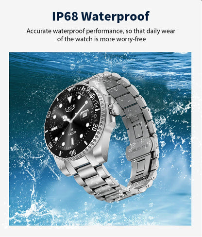 LIGE 2026 Business Smart Watch Men IP68 Waterproof Bluetooth call Sport Men Watches 1.27"HD Screen Health Monitor New Smartwatch
