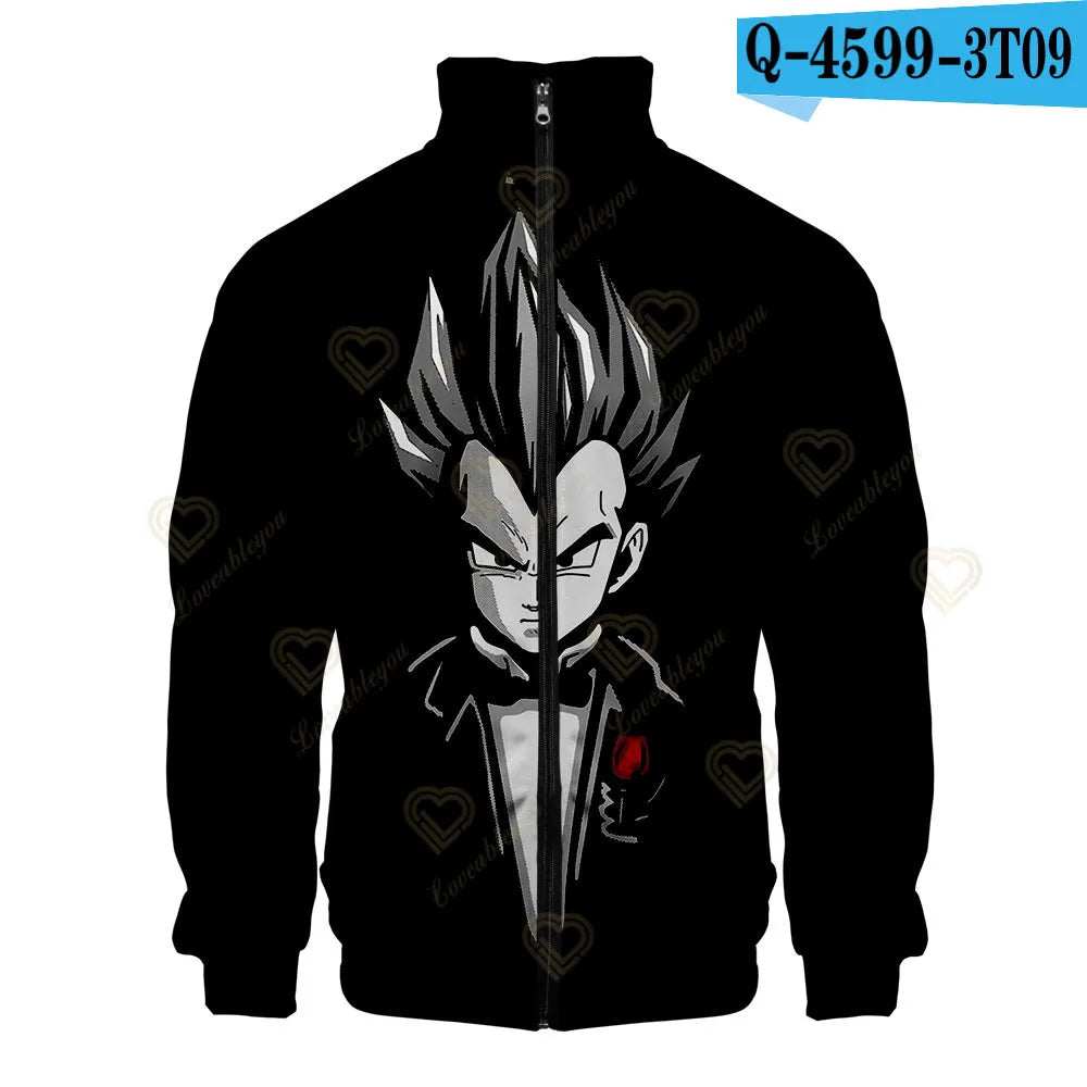 Produit gaming premium Fraquane, produits de luxe, nouvelle génération, équipement gamer, New Fashion Dragon Ball Print Stand Collar Zipper Hoodie Men Women Zipper Hoodies Jackets Long Sleeve Sport Hip Hop Sweatshirts