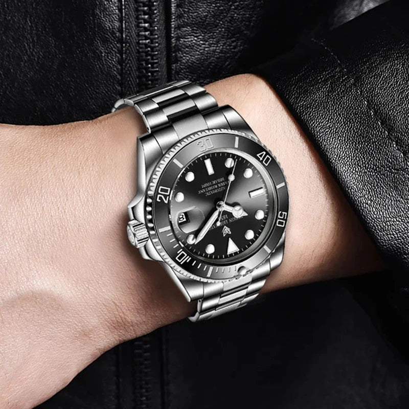 LIGE New Fashion Men's Mechanical Wristwatches Business Watch Men Waterproof Sport Automatic Watch For Men Relogios Masculino