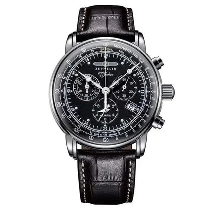 Zeppelin Airship Automatic Date Mens Leather Band Fashion Luxury  Business Casual Men Watches Gift Men's Waterproof Watch
