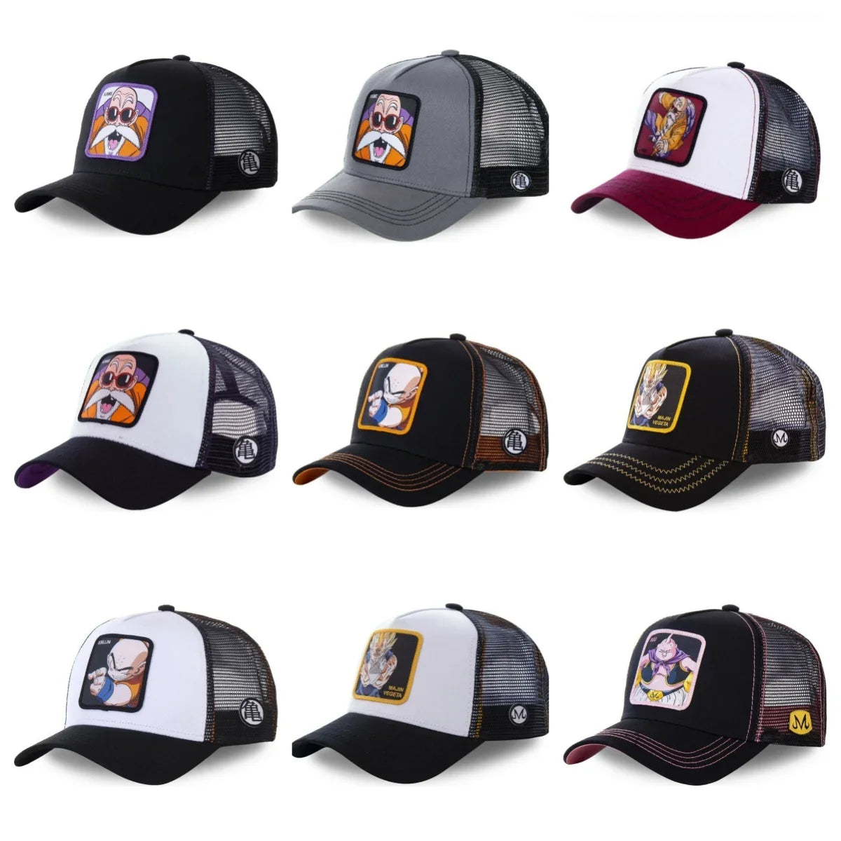 Dragon Ball Son Goku -lippalakki, baseball-lippalakki, kesälippalakki, miesten brodeerattu hip-hop-aurinkolippalakki, säädettävä trucker-lippalakki, verkkokangaslippalakki
