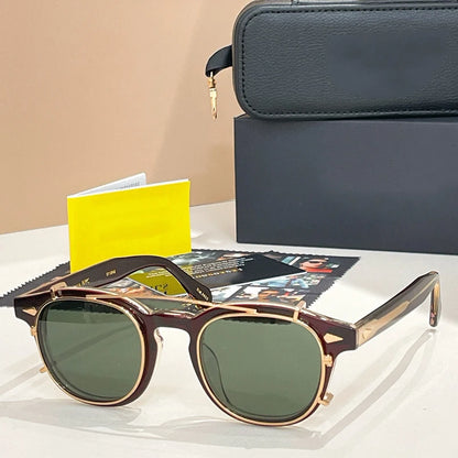 Acetate Round Classical Sunglasses for Men and Women High Quality Brand Designer UV400 Outdoor Luxury Retro Eyeglasses