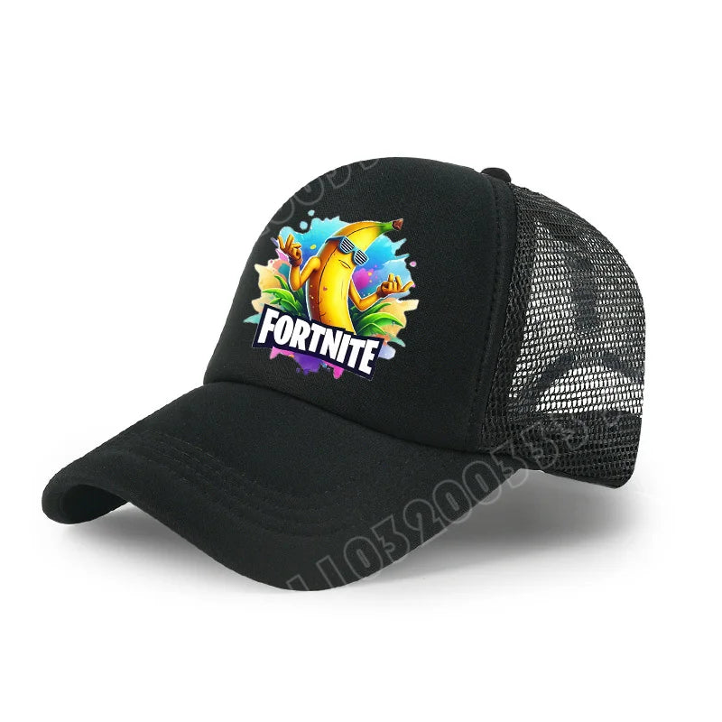 Fortnite Baseball Cap Cartoon Game Printed Hat Kids Summer Breathable Mesh Hat Adjustable Peaked Cap Childrens Birthday Gift