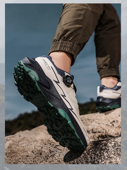 Sneakers til mænd, casual udendørssko, skridsikre, stødabsorberende og alsidige offroad-vandresko med komfortabel, blød sål til løb for mænd