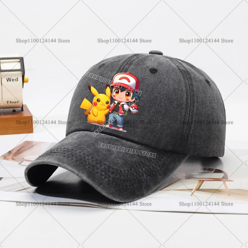 Children Baseball Cap Men Women Anime Figures Pokemoned Sun Hat New Adult Outdoor Sport Sunbonnet Retro Headgear Gift Hot Sales