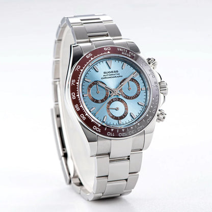 Sugess Diving Men's Watch Panda Automatic Mechanical Chronograph Peacock SL4801 Movement Wristwatch Waterproof Ceramic Bezel New