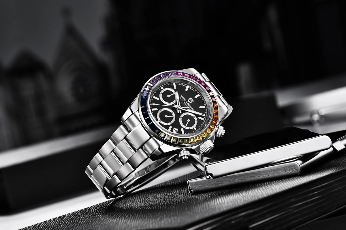 Chronographenuhr für Herren von PAGANI DESIGN – Luxuriöse Quarz-Armbanduhr, leuchtend und wasserdicht.