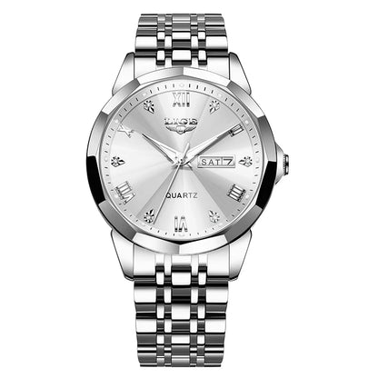 Reloj de pulsera de cuarzo para mujer LIGE: elegante y lujoso, con indicador de fecha y día de la semana. Reloj sencillo y resistente al agua, ideal como regalo para mujer.