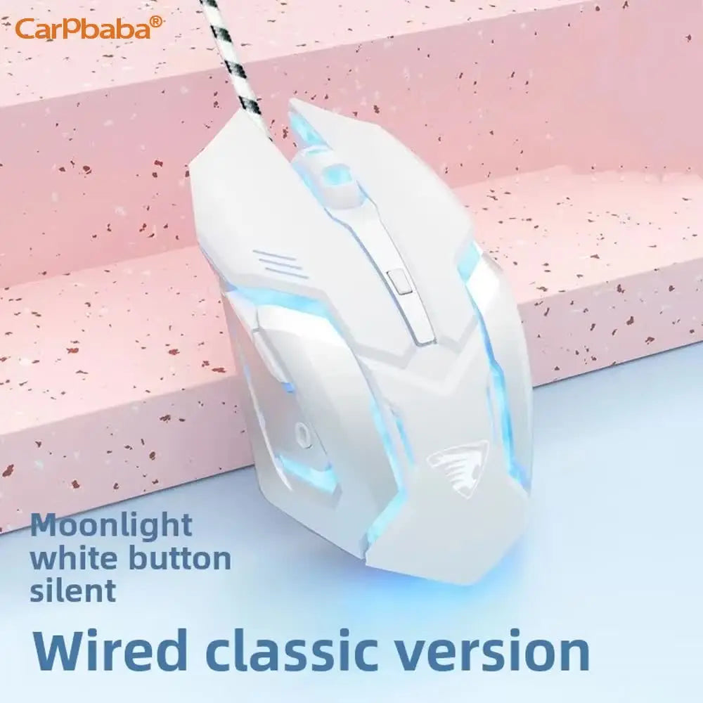 Carpbaba G3 Wired Gaming Mouse Silent Click Pink Mechanical Gaming Mouse for PC, Laptop, MacBook, Office & Esports