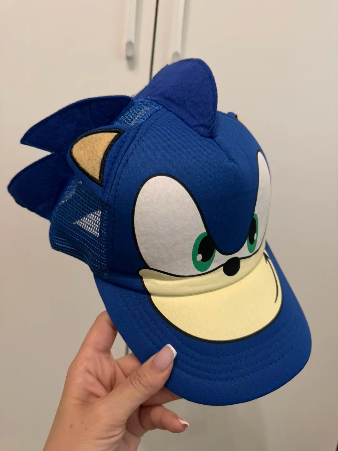 Hot-selling Anime Cartoon Hedgehog Shadow Hat Sonic Character Movable Doll Summer Mesh Hat Baseball Cap Children's Gift