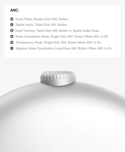Picun F8 Pro ANC Kabellose Kopfhörer mit Head Tracking, 3D Spatial Audio, -52dB ANC, HIFI Bluetooth-Headset, ENC HD-Mikrofon, niedriger Latenz und App