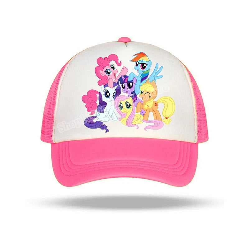 My Little Pony Baseball Caps Girls Summer Breathable Casual Hat Anime Print Sun Cap Kids Adult Adjustable Pointed Hats Gifts