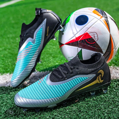Nouvelles chaussures de football pour hommes, crampons longs antidérapants et respirants pour le sport en extérieur, idéales pour l'entraînement et les matchs, confortables pour adultes