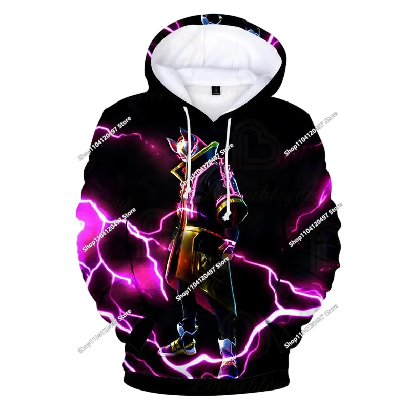 Autumn New Sweatshirt T-shirt  Fortnite 3D Digital Printing Loose Comfortable Hooded Pullover