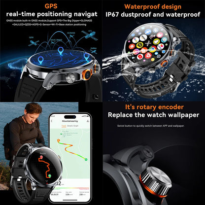 8GB+128GB RAM 5G/4G Smart Watch 1.95 inch AMOLED 1880mah Battery 500W Camera GPS WIFI Google APP Download Smartwatch Android 9.0