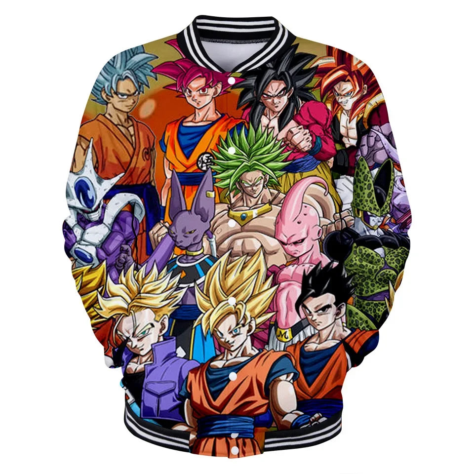 Uniforme de béisbol de estilo urbano de Dragon Ball para hombre, mujer y niños; disfraces de Son Goku para adultos; chaquetas; abrigos de primavera y otoño; cárdigans; sudaderas; regalo