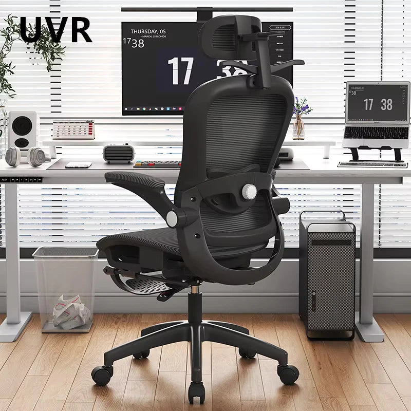 UVR Gaming Computer Chair Can Sit Reclining Lift Ergonomic Armchair Living Room Backrest Boss Chair Mesh Office Chair Furniture