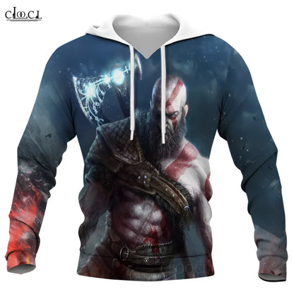 CLOOCL Fashion Game Kratos God of War 3D Full Printed Autumn Men Hoodie Unisex Long Sleeve Hooded Sweatshirt Harajuku Tracksuits