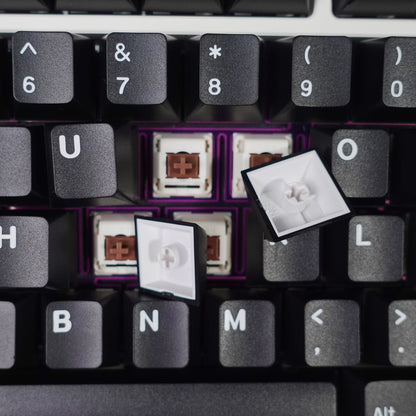 KBDiy GMK WOB Keycap Cherry Profile Double Shot PBT ISO 7u Black and White Keycaps For Mechanical Keyboard Retro Gaming Key Cap
