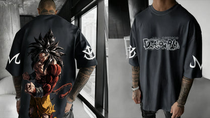 Dragon Ball Anime Super Saiyan 4 T-shirt Summer Men's and Women's Street Loose Casual Versatile Parent Child Clothing Top