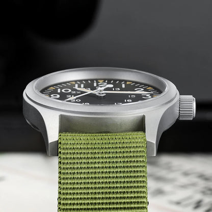 Militado ML05 38mm Military Watch Miyota 2035 Movement Domed Sapphire Crystal C3 Green Luminous 10Bar Waterproof Vintage Watches