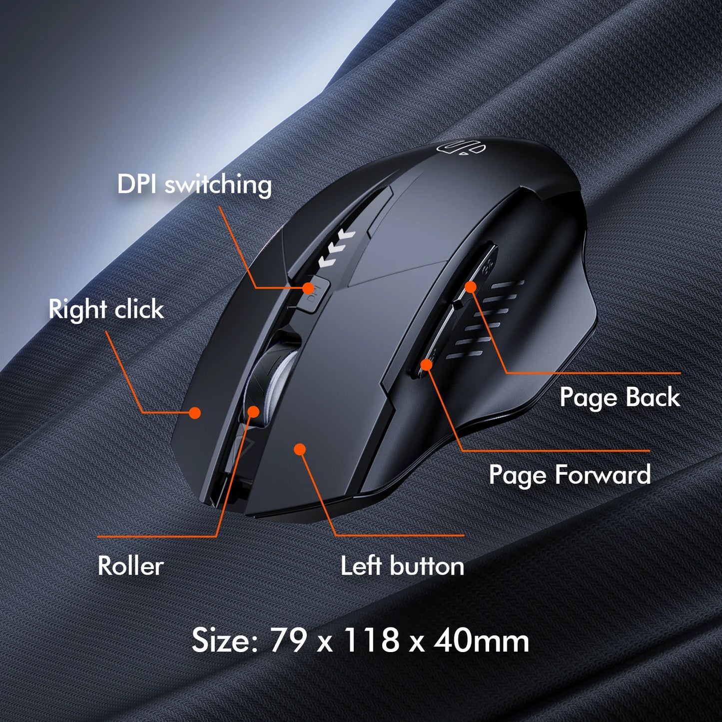 INPHIC A1 BluetoOth Mouse Rechargeable 2.4G Tri-mode Optical Mute Wireless Mouse 1600 DPI for Mac Laptop PC Tablet Mobile Phone
